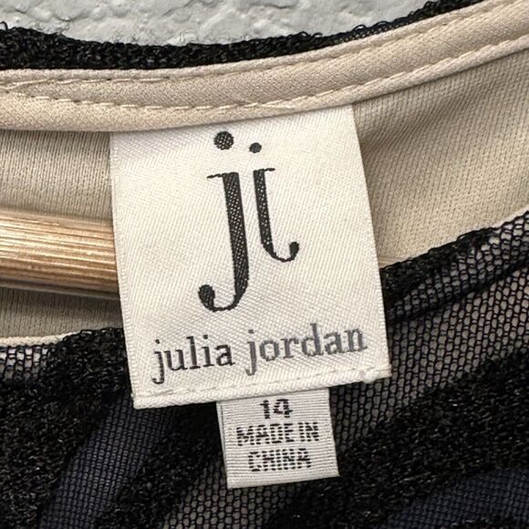 Julia‎ Jordan Sheath Dress Embroidered Fairycore Whimsygoth Sz 14 Black Stretch - Picture 10 of 12